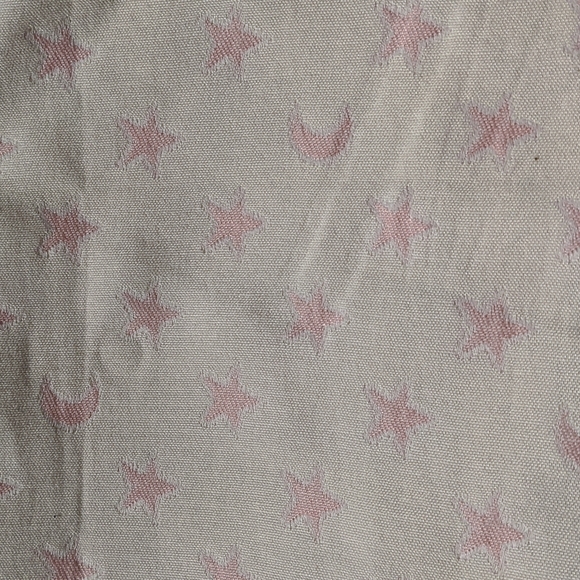 Cream With Pink Moons and Stars Soft Cotton Fabric Material - 36" x 24" - Picture 1 of 1